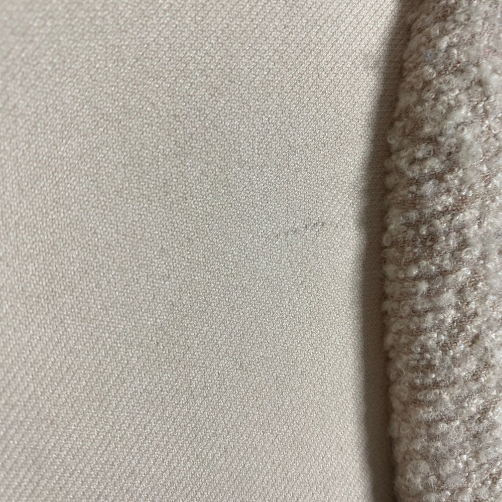 Club Monaco Cream Wool Blend Leather Cuff Pea Coat Women's Small - Picture 8 of 8